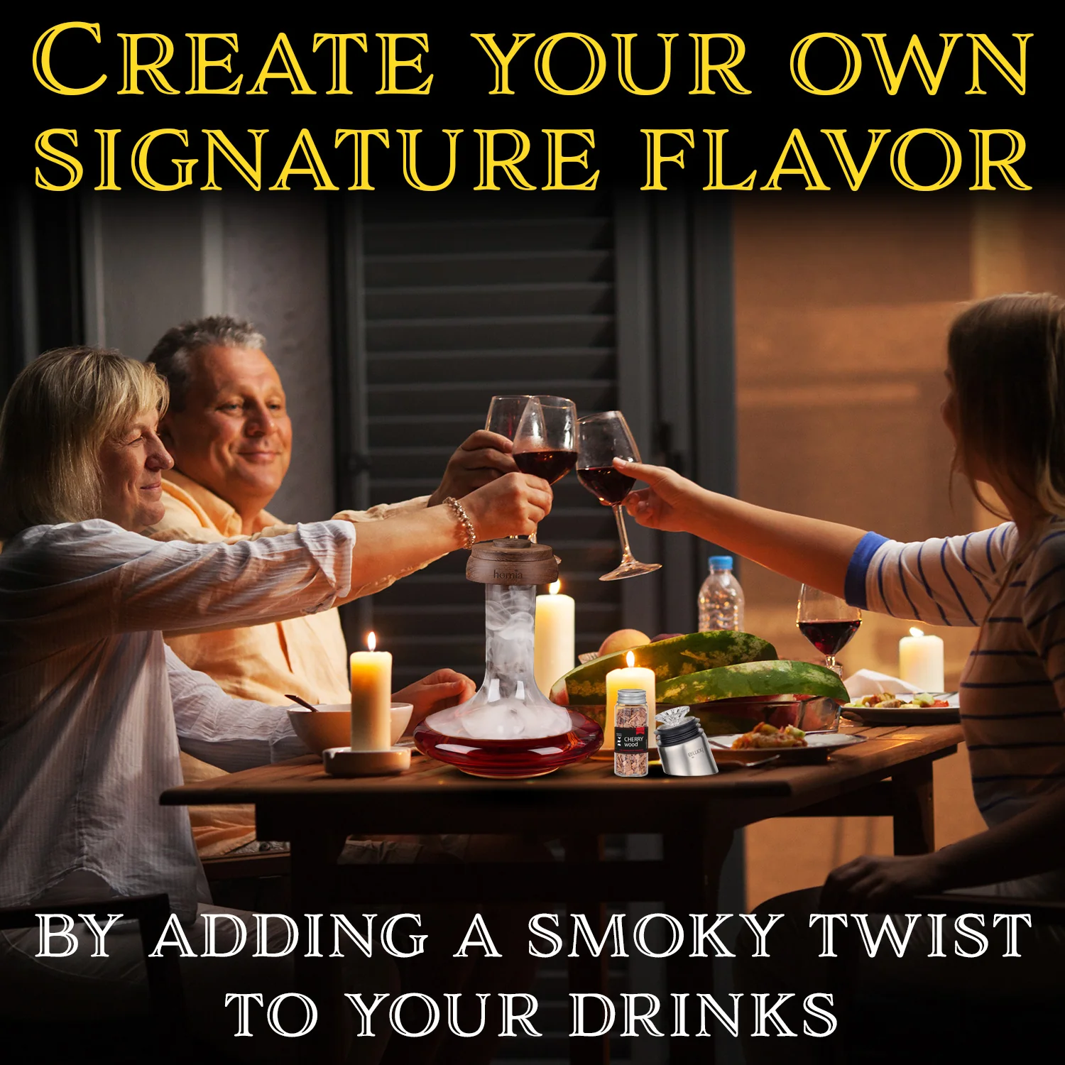 2 in 1 Decanter Set With Drink Smoker - Image 3