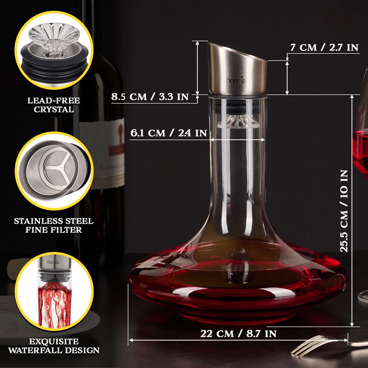 2 in 1 Decanter Set With Drink Smoker - Image 5