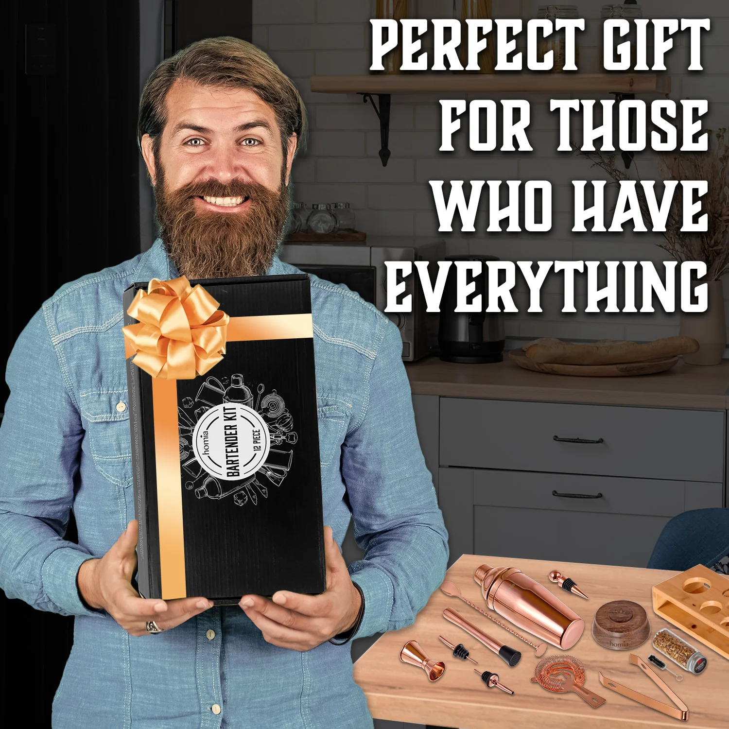 Bamboo Stand Bartender Kit with Whiskey Smoker - 13 pcs - Image 7