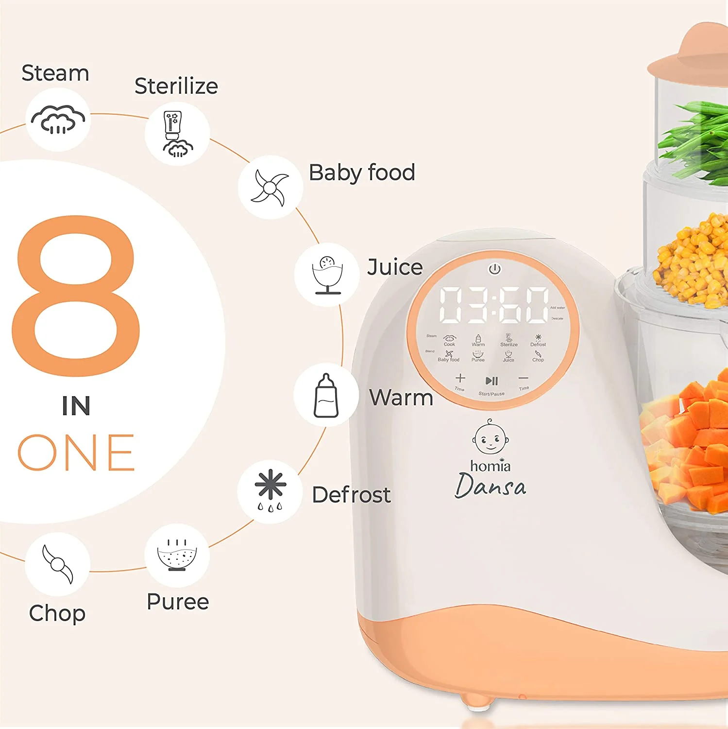 Dansa 8 in 1 Smart Baby Food Processor - Image 4