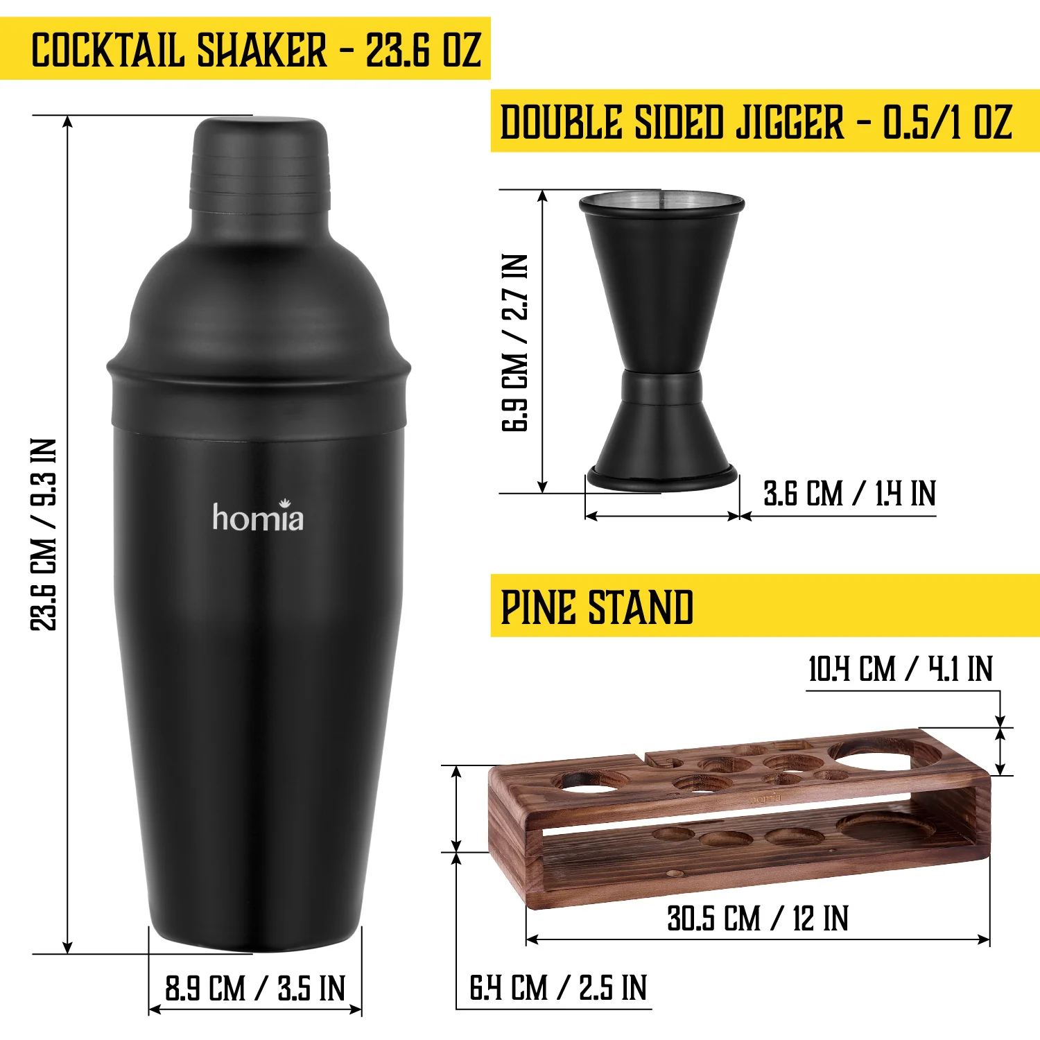 Pine Stand Bartender Kit with Whiskey Smoker - 13 pcs - Image 5