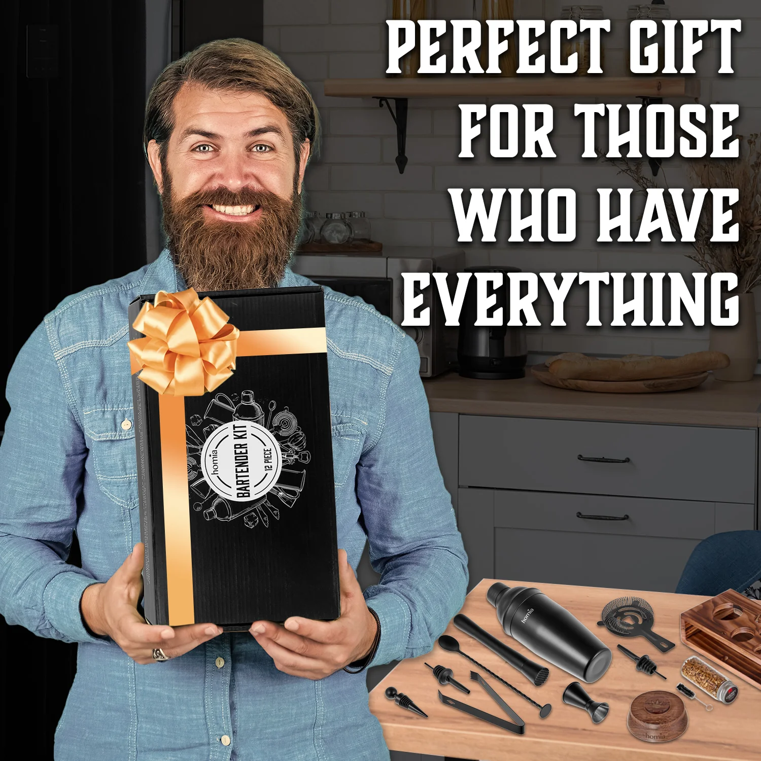 Pine Stand Bartender Kit with Whiskey Smoker - 13 pcs - Image 6