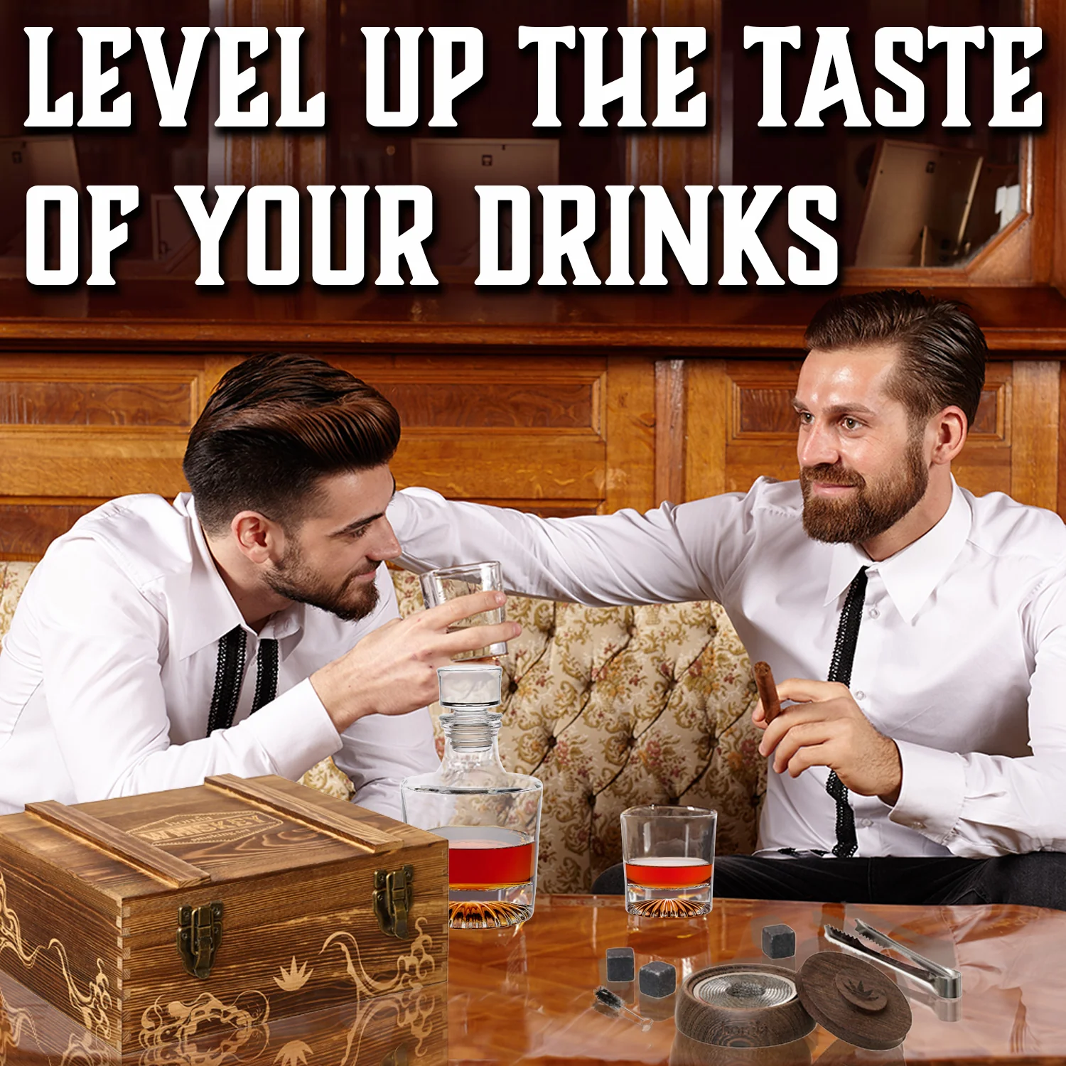 Whiskey Gift Set - Whiskey Bottle and Old Fashioned Glasses - 14 pcs - Image 5