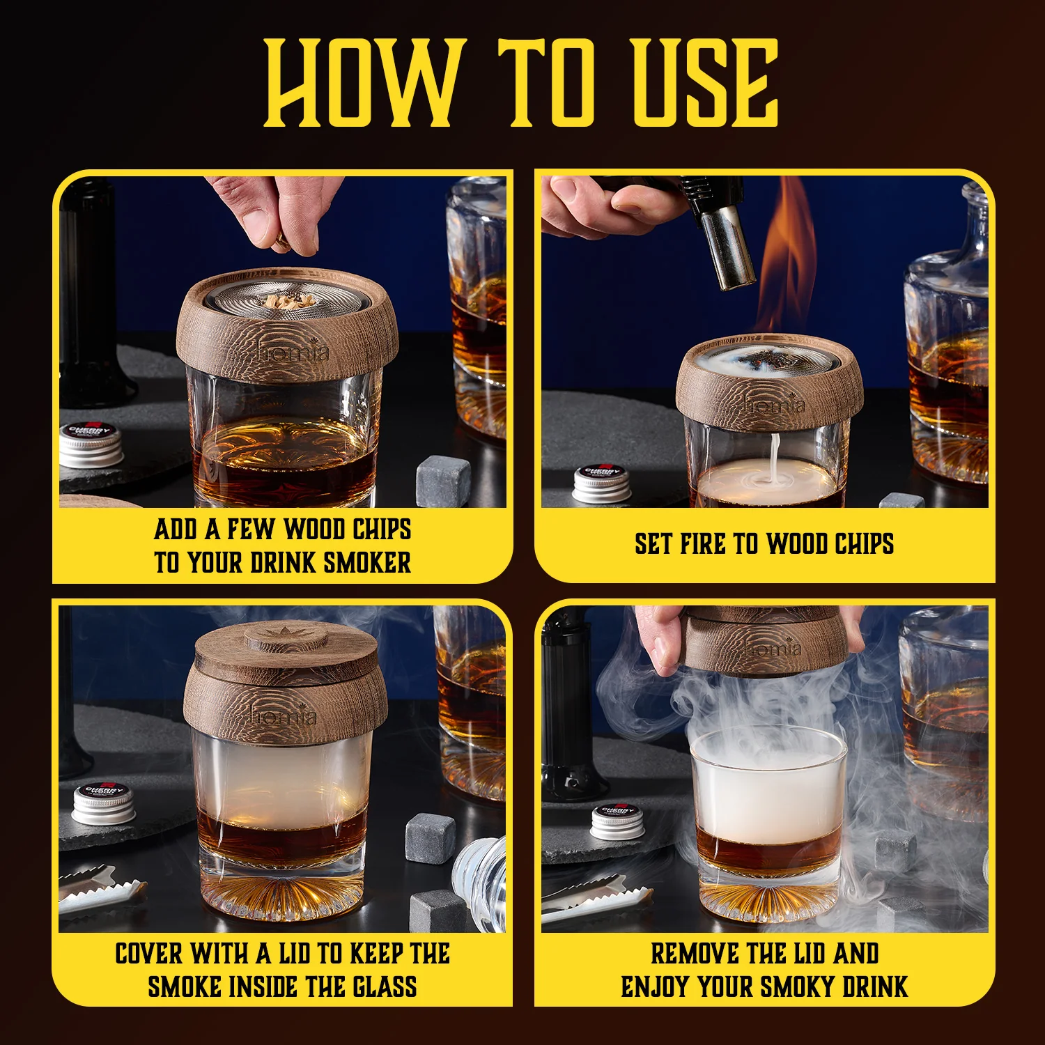 Whiskey Gift Set - Whiskey Bottle and Old Fashioned Glasses - 14 pcs - Image 6