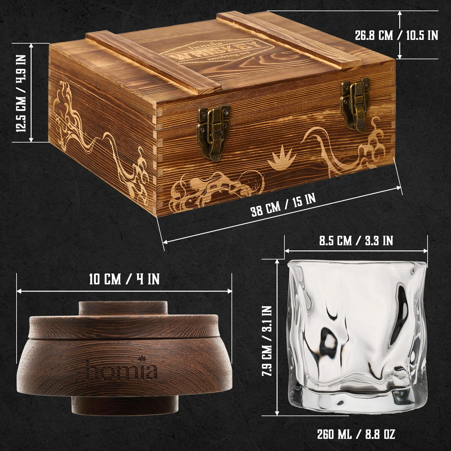 Whiskey Gift Set - Twisted Old Fashioned Glasses - 13 pcs - Image 3